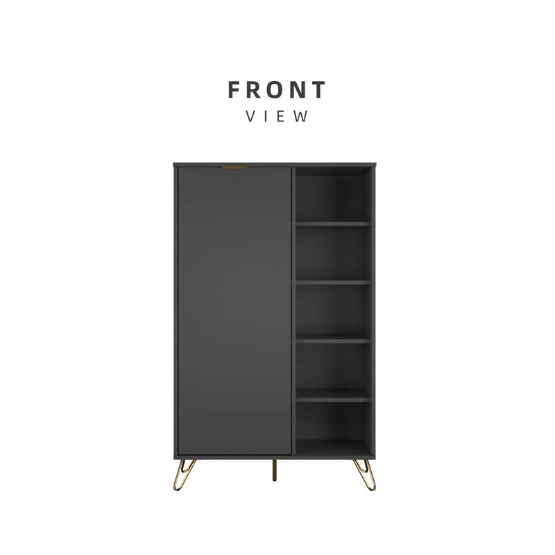 (Self-assembly) 3FT Stellate Series Shoe Cabinet with Metal Leg - SR-1881-DGY