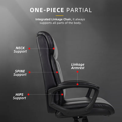 (Ready Stock) Orson High Back PU Leather Office Chair / Executive Chair / Ergonomic Design - OC-CS-2191-BK+BK