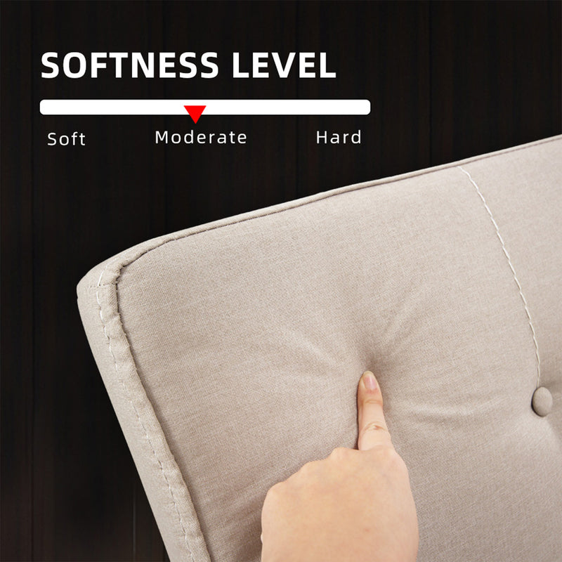 (Self-assembly) 3 Seater Linen Fabric Foldable Sofa Bed / Grey / Blue / Clay - HMZ-FN-SF-X190