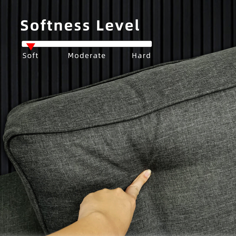 6FT Modern / Simple / Linen Fabric 3 Seater Sofa / Grey / Blue / Clay - HMZ-FN-SF-AE2656-3S