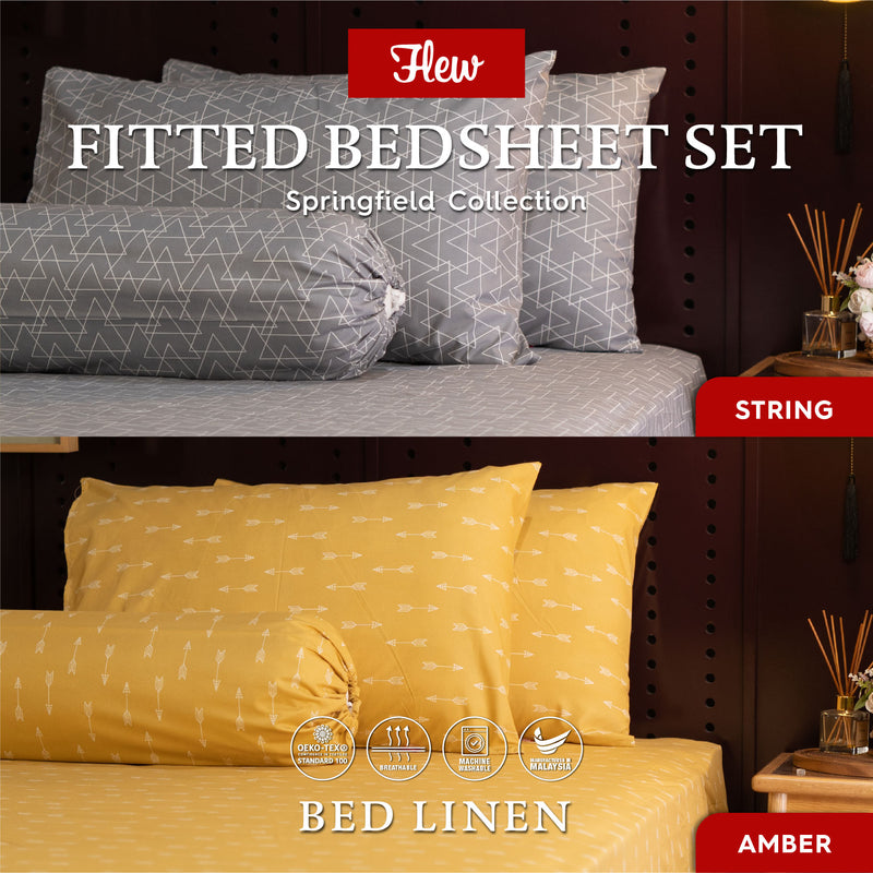 Flew Springfield Collection Premium Fitted Bedsheet Set/Single/Super Single/Queen/King [NEW ARRIVAL]