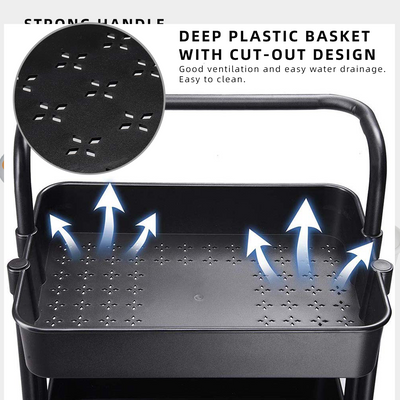 3 Tier ABS  Kitchen Trolley Storage Shelf - HMZ-CH-STR-8010