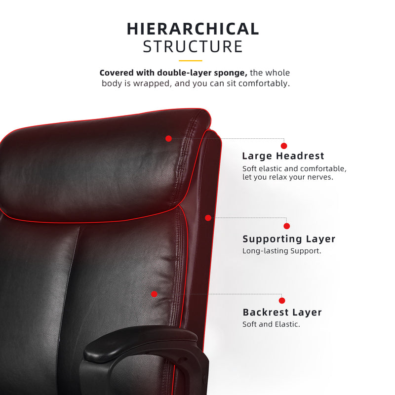 (Ready Stock) Orson High Back PU Leather Office Chair / Executive Chair / Ergonomic Design - OC-CS-2191-BK+BK
