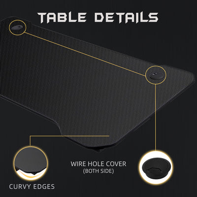 GTGAMEZ 4FT Z Series Matt Surface With Modern Simple E-sports Gaming Table / Gaming Desk - HMZ-GT-LM-12060-ZLZ-BK