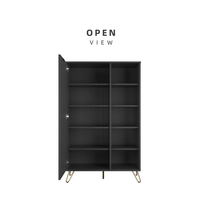 (Self-assembly) 3FT Stellate Series Shoe Cabinet with Metal Leg - SR-1881-DGY