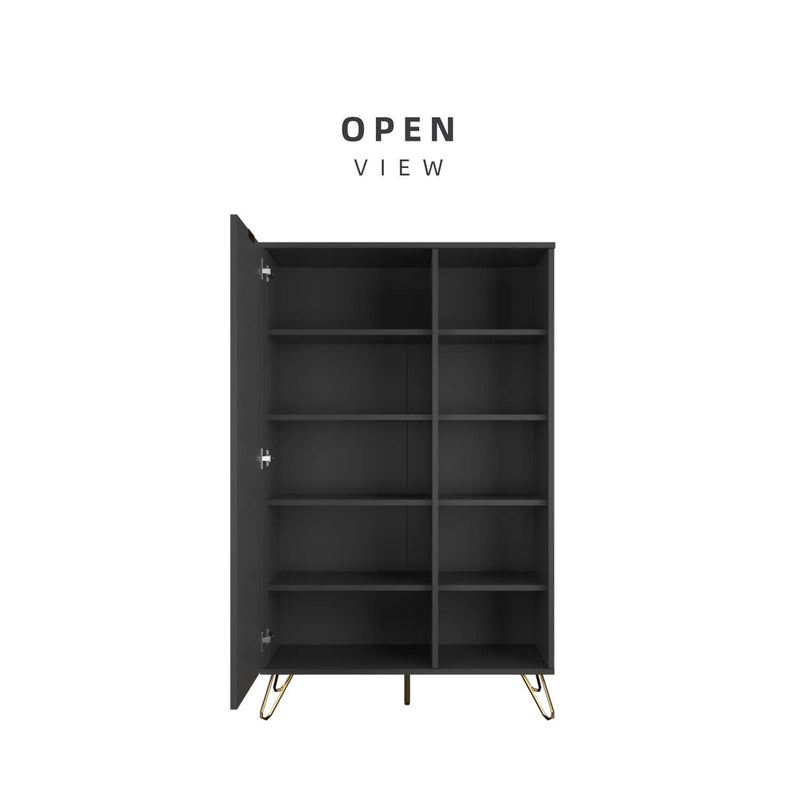 (Self-assembly) 3FT Stellate Series Shoe Cabinet with Metal Leg - SR-1881-DGY