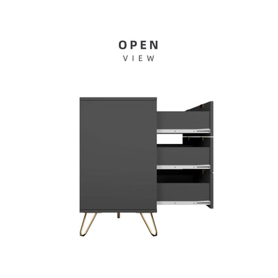 [Free Installation] 4FT Stellate Series Display Cabinet with Metal Leg - DC-7540-DGY