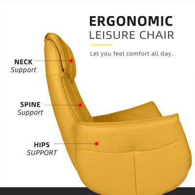 Anita Ergonomic / Recliner Chair / Recliner Sofa / Leather / PU Leather / Yellow / Brown - HMZ-SF-UE-ANITA