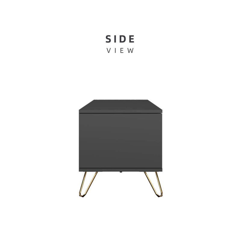 (Self-assembly) 4FT Stellate Series Tv Cabinet Modern Design Tv Rack / Console with Metal Leg - TC-1200-DGY
