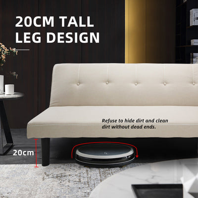 (Self-assembly) 3 Seater Linen Fabric Foldable Sofa Bed / Grey / Blue / Clay - HMZ-FN-SF-X190