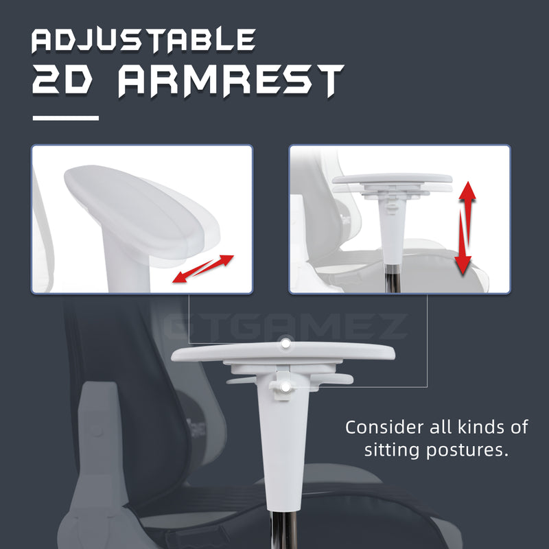 GTGAMEZ Diamond High Back PU Leather / Mesh Back Gaming Chair with Ergonomic Design - HMZ-GC-DJ-0083