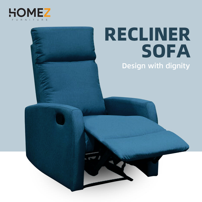 (Free Installation) 2FT Fabric/TPU Recliner Sofa 1 Seater Recliner Grey Clay Brown Blue Cream-530/533