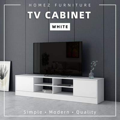 6FT LEGEND TV Cabinet with PVC Leg/ with no leg White Colour Modernist Design - 5916/5926