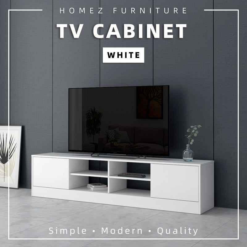 6FT LEGEND TV Cabinet with PVC Leg/ with no leg White Colour Modernist Design - 5916/5926