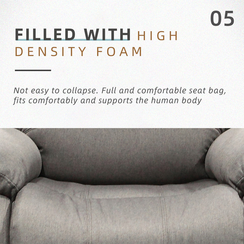 (Free Installation) 3FT 1 Seater Fabric/TPU Recliner Sofa / Grey/Brown/Blue/Clay/Cream - HMZ-FN-522/523/545