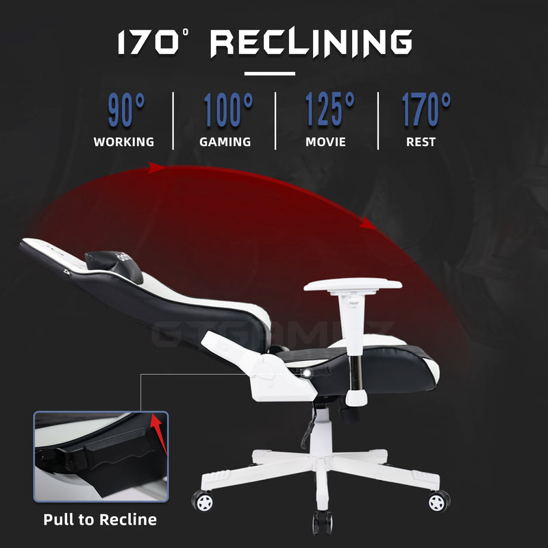 GTGAMEZ Diamond High Back PU Leather / Mesh Back Gaming Chair with Ergonomic Design - HMZ-GC-DJ-0083