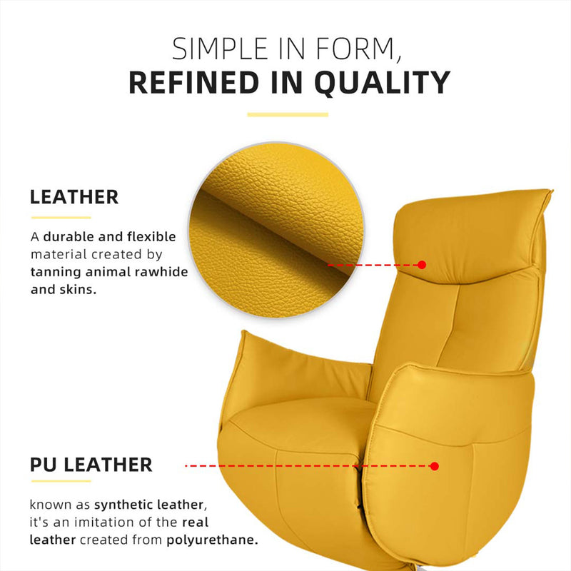 Anita Ergonomic / Recliner Chair / Recliner Sofa / Leather / PU Leather / Yellow / Brown - HMZ-SF-UE-ANITA