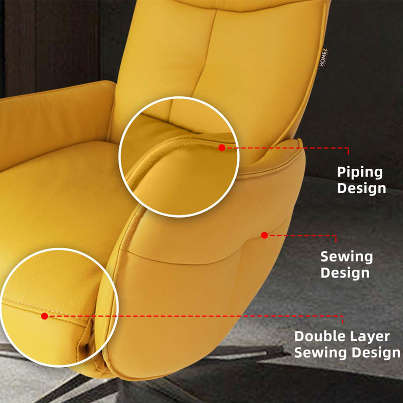 Anita Ergonomic / Recliner Chair / Recliner Sofa / Leather / PU Leather / Yellow / Brown - HMZ-SF-UE-ANITA