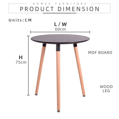 60CM Round Modern Dining Table - HMZ-FN-DT-T60(6075)