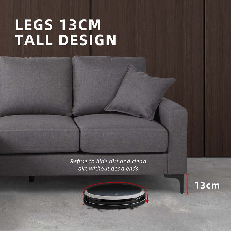 (Free Installation) 3 Seater Sofa Set L Shape Sofa Set Linen Fabric Sofa Metal Leg Removeable Pillow Cover - AE313