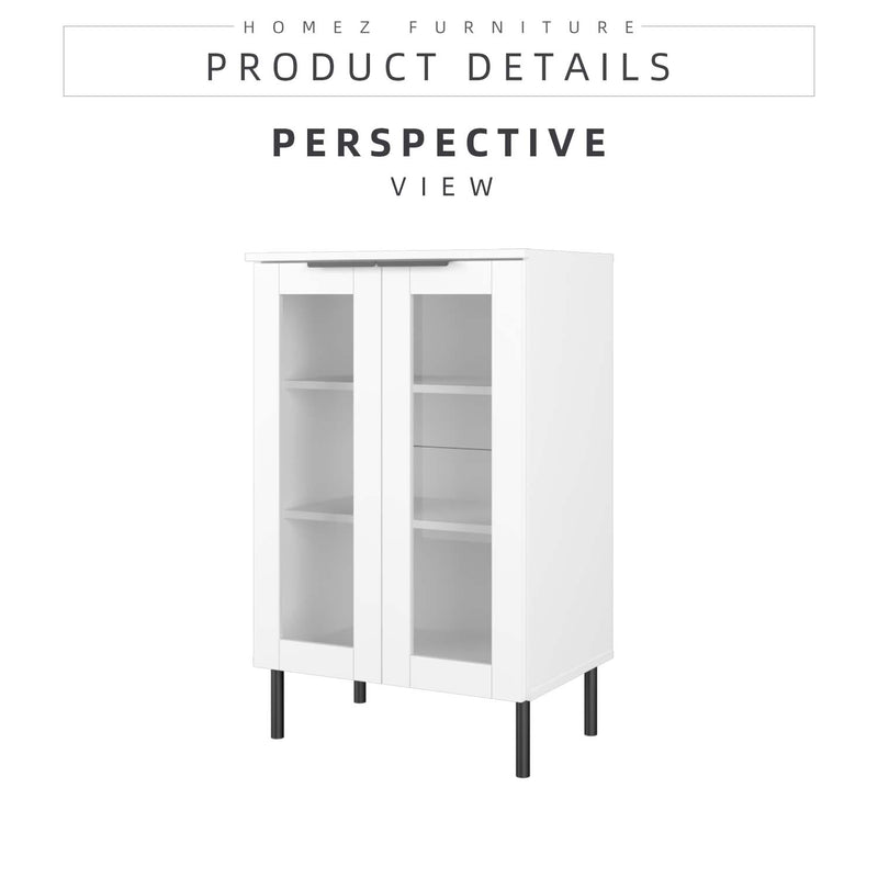 Glass Door Storage Cabinet Display Cabinet 2 Doors / 4 Doors - M8060/M8120-WT