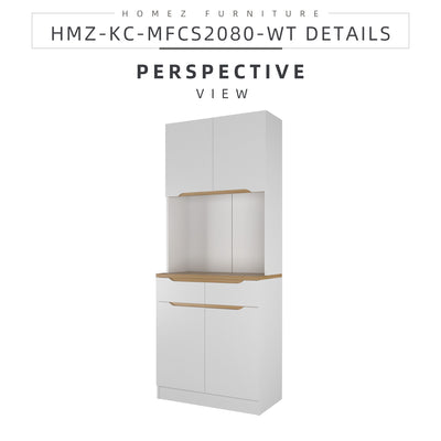 (Self-assembly) Situra Series Kitchen Cabinets Tall Unit Kitchen Storage Kitchen Cabinet - MFCS2080-WT