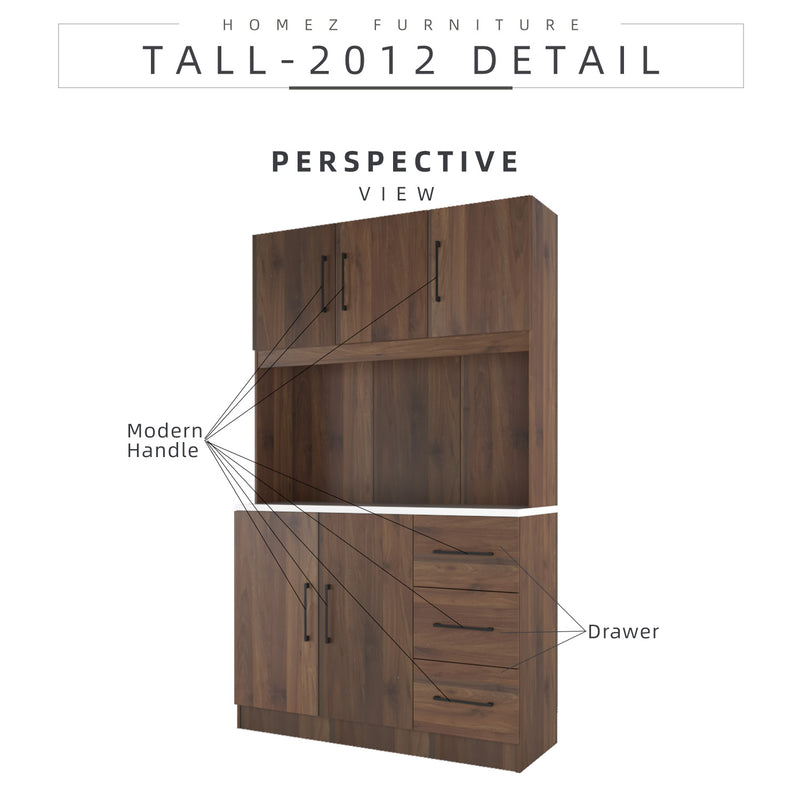 Homez Ventura Series Kitchen Cabinets Tall Unit / Kitchen Storage - HMZ-KC-MFC2012-WN