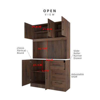 Homez Ventura Series Kitchen Cabinets Tall Unit / Kitchen Storage - HMZ-KC-MFC2012-WN
