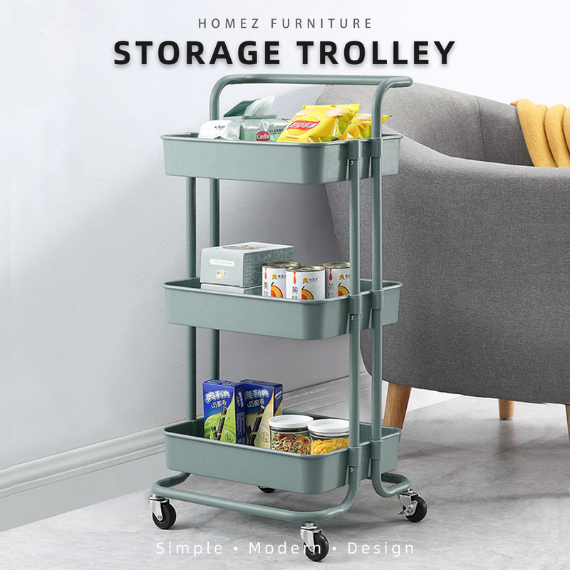 3 Tier ABS  Kitchen Trolley Storage Shelf - HMZ-CH-STR-8010