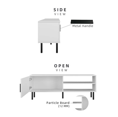4FT LEGEND TV Cabinet with PVC Leg White Colour Modernist Design - HMZ-FN-TC-5914-WT