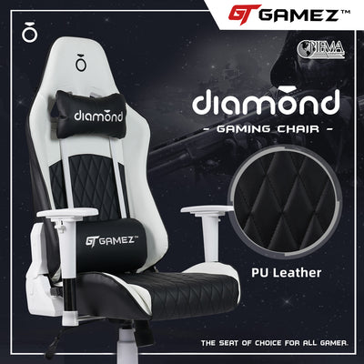 GTGAMEZ Diamond High Back PU Leather / Mesh Back Gaming Chair with Ergonomic Design - HMZ-GC-DJ-0083