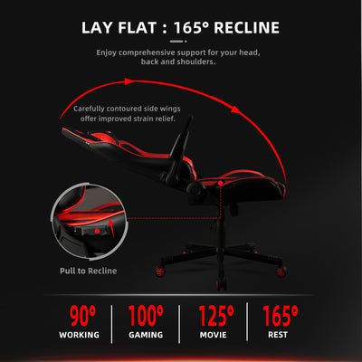 GTGAMEZ Manta High Back Mobile Gaming Chair / PU Leather / Ergonomic Backrest / E-Sports / Pillows - HMZ-GC-DJ-0088