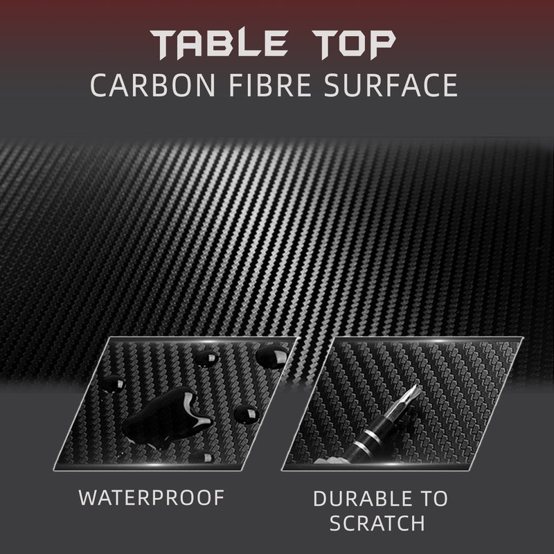 GTGAMEZ Z Series Carbon Fiber Surface With Modern Simple E-sports Gaming Table / Gaming Desk - HMZ-GT-JF-14060-ZL-BK