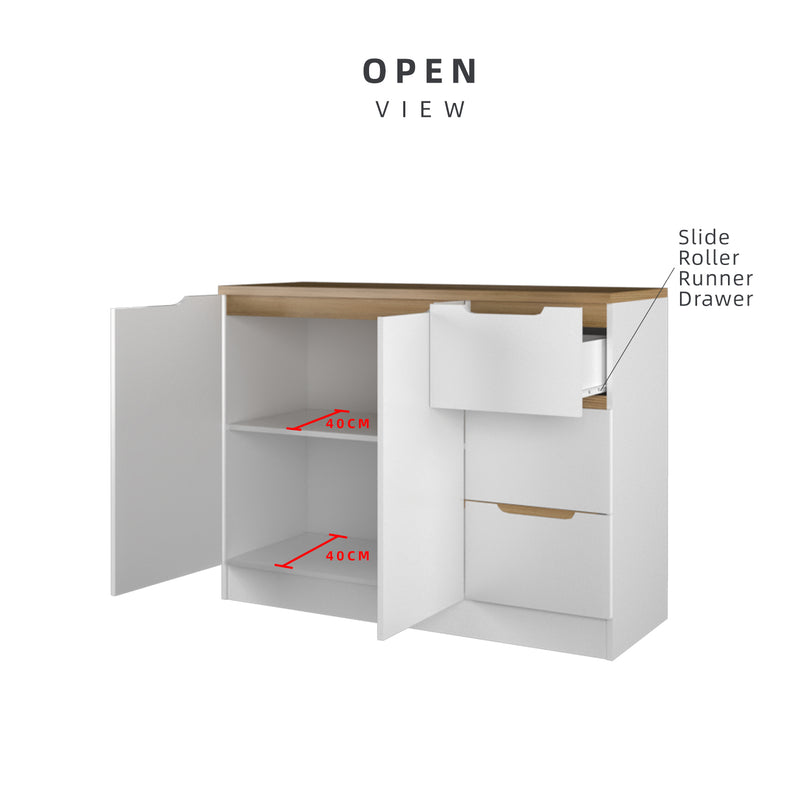(Self-assembly) Situra Series Kitchen Cabinets Base Unit Kitchen Storage - MFCS9012-WT