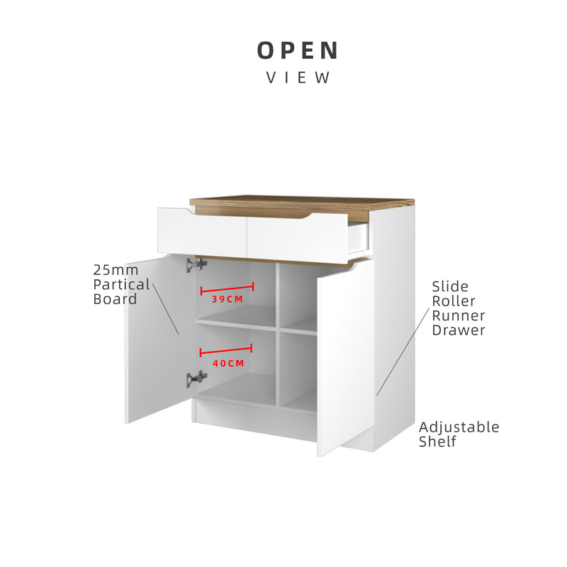 (Self-assembly) Situra Series Kitchen Cabinets Base Unit Kitchen Storage - MFCS9080-WT