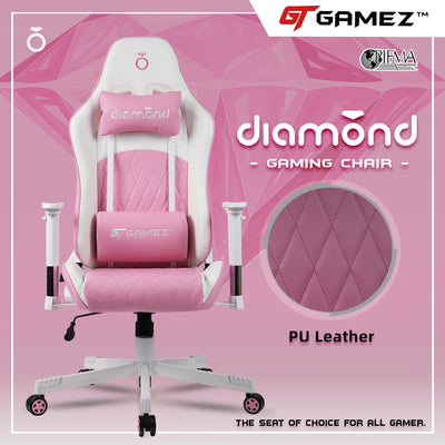 GTGAMEZ Diamond High Back PU Leather / Mesh Back Gaming Chair with Ergonomic Design - HMZ-GC-DJ-0083