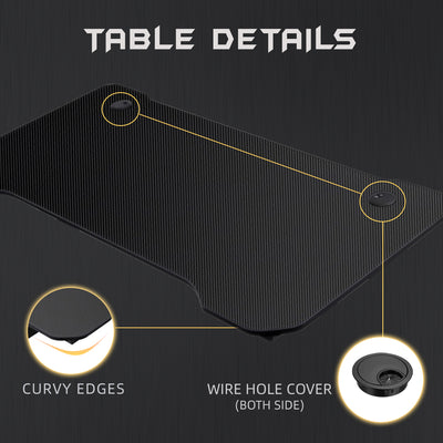 GTGAMEZ Z Series Carbon Fiber Surface With Modern Simple E-sports Gaming Table / Gaming Desk - HMZ-GT-JF-14060-ZL-BK