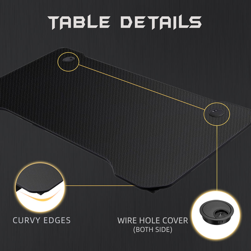 GTGAMEZ Z Series Carbon Fiber Surface With Modern Simple E-sports Gaming Table / Gaming Desk - HMZ-GT-JF-14060-ZL-BK
