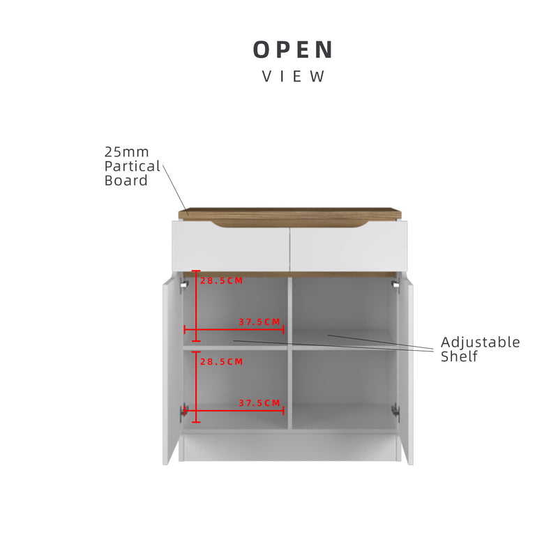 (Self-assembly) Situra Series Kitchen Cabinets Base Unit Kitchen Storage - MFCS9080-WT