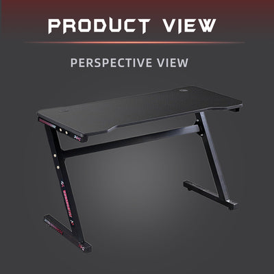 GTGAMEZ Z Series Carbon Fiber Surface With Modern Simple E-sports Gaming Table / Gaming Desk - HMZ-GT-JF-14060-ZL-BK