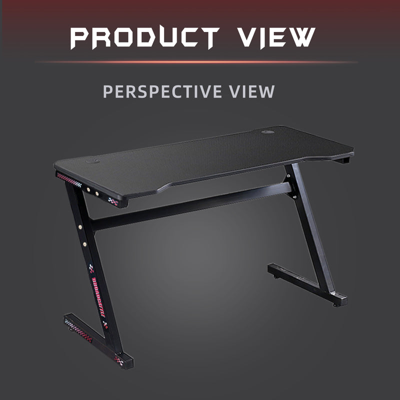 GTGAMEZ Z Series Carbon Fiber Surface With Modern Simple E-sports Gaming Table / Gaming Desk - HMZ-GT-JF-14060-ZL-BK