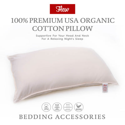 Flew Cloudfy Series Premium USA Organic Cotton Pillow 19 inch x 29 inch x 1.5 kg