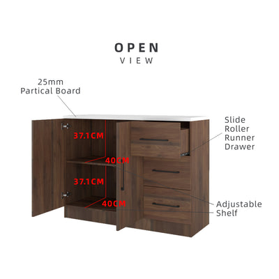 Ventura Series Kitchen Cabinets Base Unit  / Kitchen Storage - HMZ-KBC-MFC9012-WN
