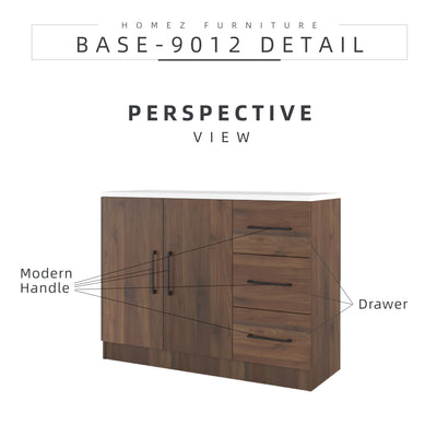 Ventura Series Kitchen Cabinets Base Unit  / Kitchen Storage - HMZ-KBC-MFC9012-WN
