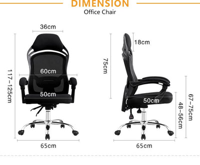 Mesh HIGH BACK OFFICE CHAIR with Ergonomic Design & Chrome Leg - Black-HMZ-OC-806-BK