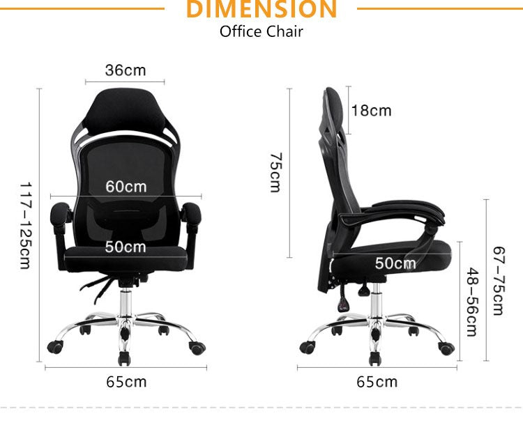 Mesh HIGH BACK OFFICE CHAIR with Ergonomic Design & Chrome Leg - Black-HMZ-OC-806-BK