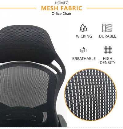 Mesh HIGH BACK OFFICE CHAIR with Ergonomic Design & Chrome Leg - Black-HMZ-OC-806-BK