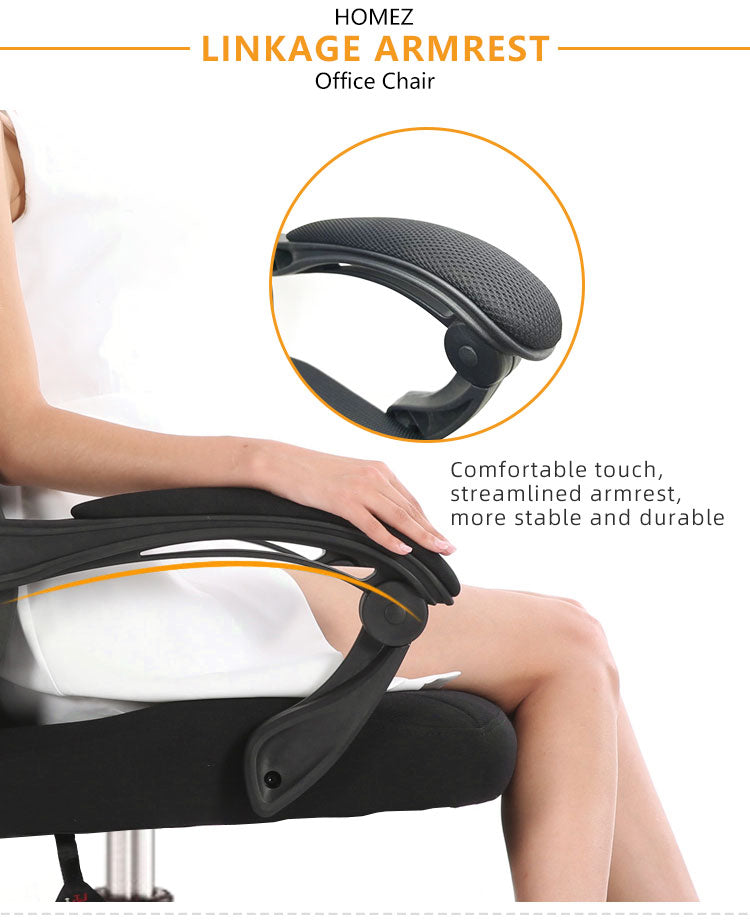 Mesh HIGH BACK OFFICE CHAIR with Ergonomic Design & Chrome Leg - Black-HMZ-OC-806-BK