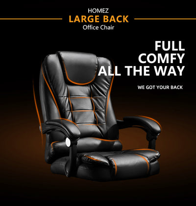 BLACK Office Chair GMZ-GC-YG-809-6BK Video Game Chair with Ergonomic Backrest and Seat Height Adjustment Footrest