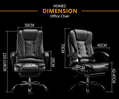 BLACK Office Chair GMZ-GC-YG-809-6BK Video Game Chair with Ergonomic Backrest and Seat Height Adjustment Footrest